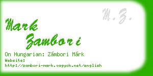 mark zambori business card