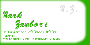 mark zambori business card